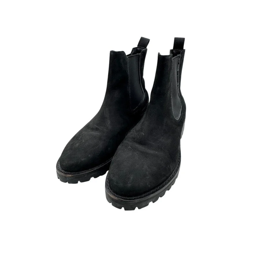 Thursday Boot Co Black Suede Lug‎ Sole Chelsea Ankle Boots 7.5